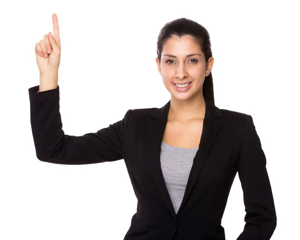 Businesswoman with finger point up Royalty Free Stock Images