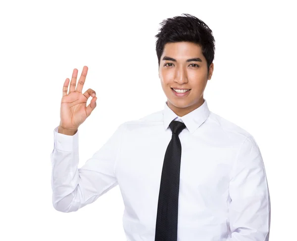 Businessman with ok sign — Stock Photo, Image