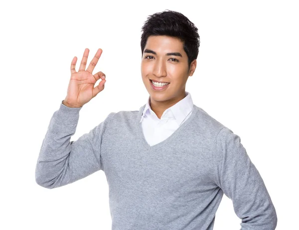 Businessman with ok sign — Stock Photo, Image