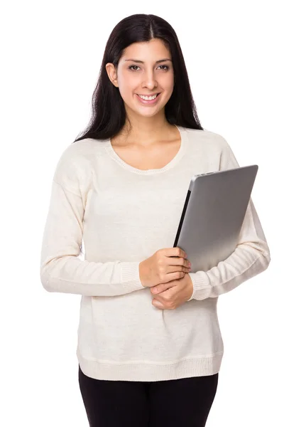 Wanita dengan laptop — Stok Foto