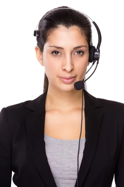 Customer service operator with headset — Stock Photo, Image