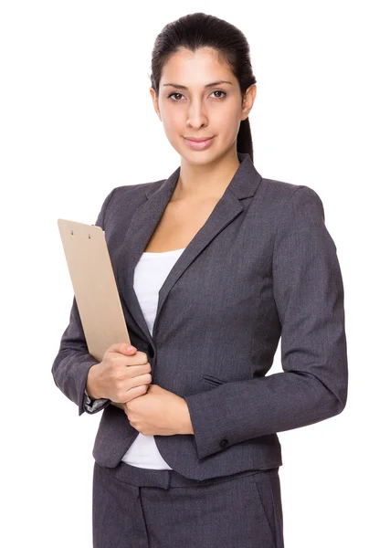 Businesswoman with clipboard — Stock Photo, Image