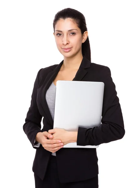 Businesswoman with laptop computer — Stock Photo, Image