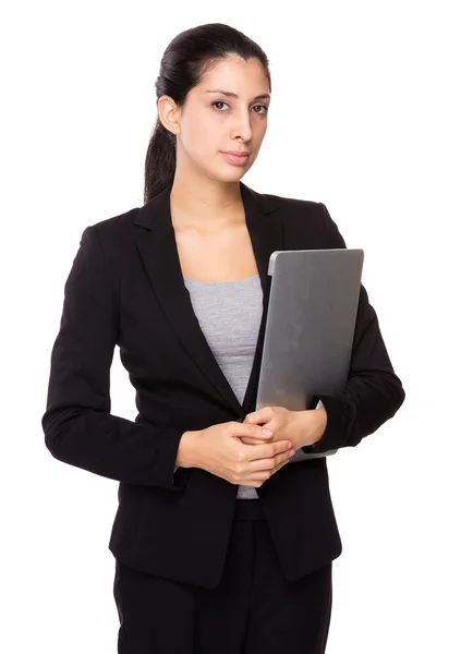 Businesswoman with laptop computer Royalty Free Stock Images
