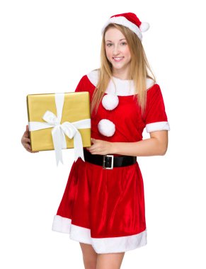 Noel hediye kutusu kadınla