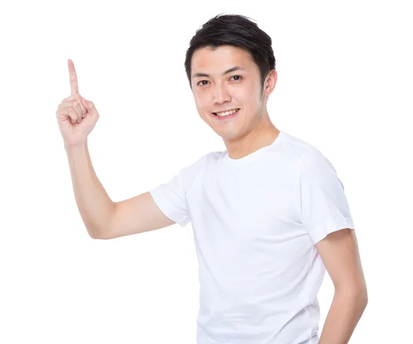 Man with finger point up — Stock Photo, Image