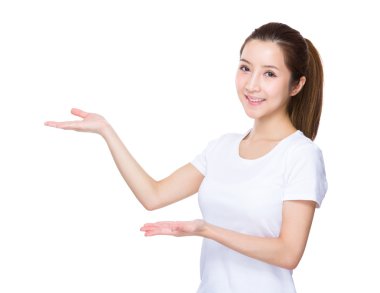 Açık el palm kadınla