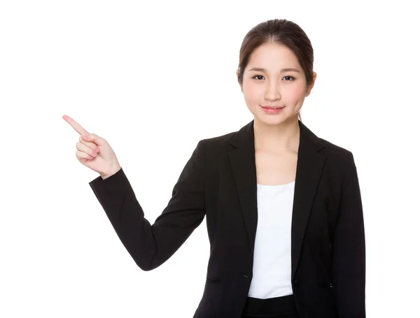 Mujer de negocios con el dedo hacia arriba —  Fotos de Stock