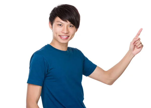 Man with finger point up — Stock Photo, Image