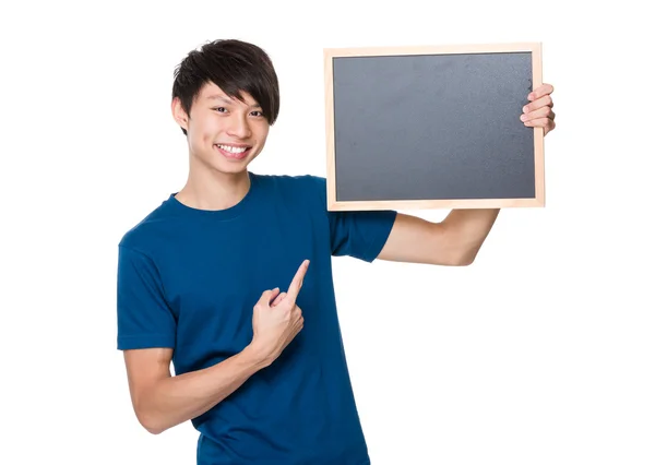 Man med blackboard — Stockfoto