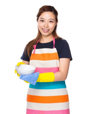 Kase bez ile Asya ev kadını temizliği