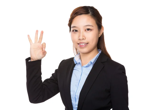 Businesswoman with ok sign — Stock Photo, Image