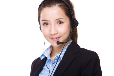 Asyalı kadın Müşteri Hizmetleri Yöneticisi