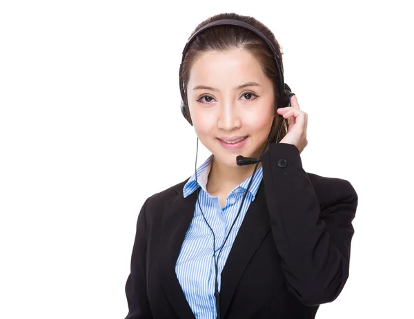 Aziatische vrouwelijke klant diensten uitvoerend — Stockfoto