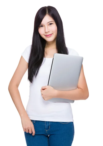 Woman with laptop — Stock Photo, Image