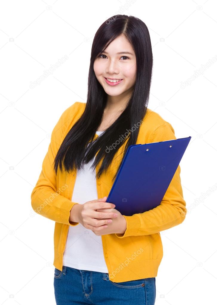 Woman with clipboard