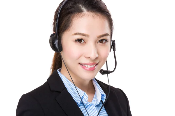Asiatiska kvinnliga kunden tjänster officer — Stockfoto