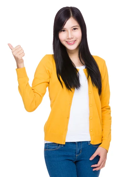 Woman with thumb up — Stock Photo, Image