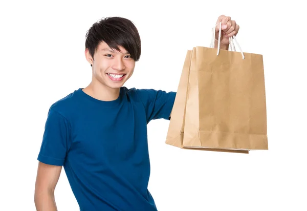 Man met boodschappentassen — Stockfoto