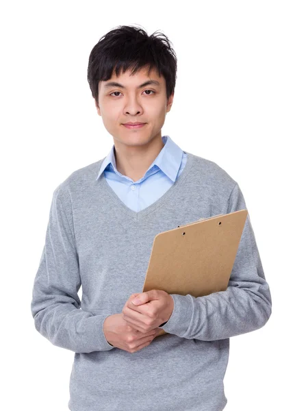 Businessman with clipboard — Stock Photo, Image