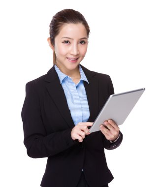 iş kadını ile dijital tablet