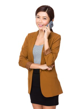 iş kadını cep telefonunuzun konuşma