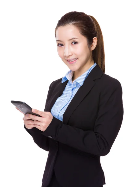 Businesswoman with mobile phone — Stock Photo, Image