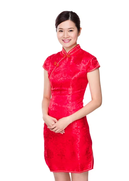 Woman in red dress — Stock Photo, Image