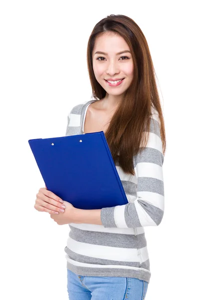 Woman with clipboard — Stock Photo, Image