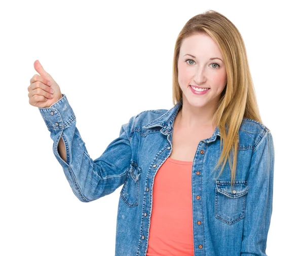 Woman with thumb up — Stock Photo, Image