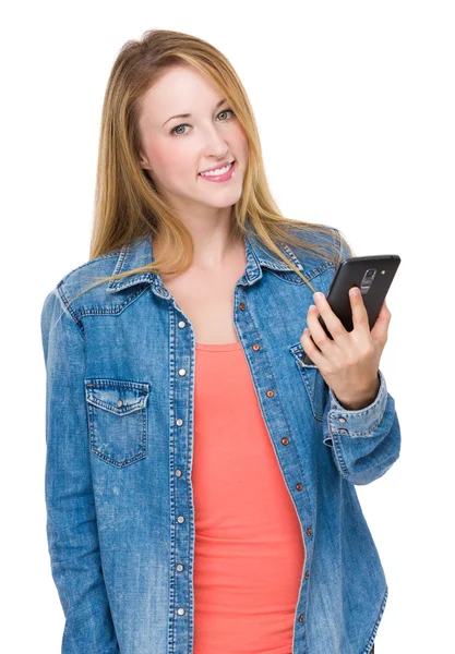 Woman with cellphone — Stock Photo, Image
