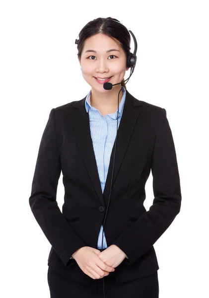 Operadora de serviços ao cliente feminina — Fotografia de Stock