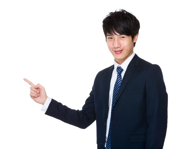 Businessman with finger pointing up — Stock Photo, Image