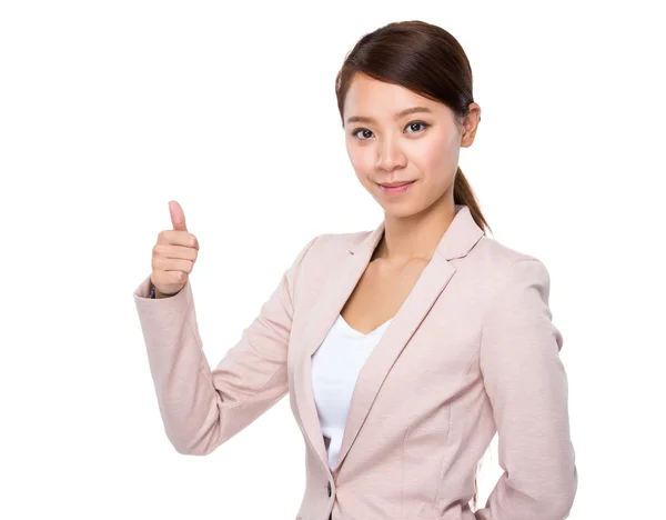 Businesswoman with thumb up — Stock Photo, Image