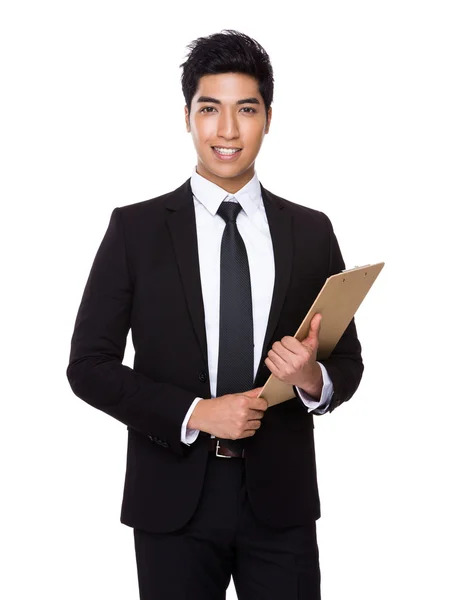 Businessman with clipboard — Stock Photo, Image