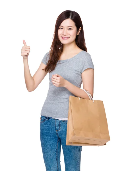 Donna con shopping bags — Foto Stock