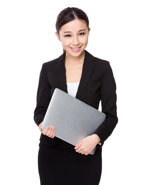 Businesswoman with laptop — Stock Photo, Image