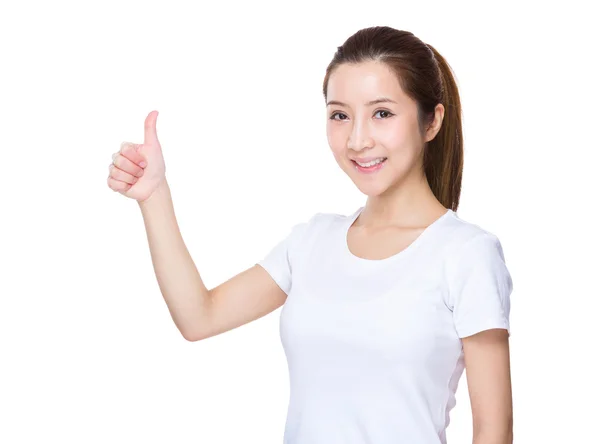 Woman with thumb up — Stock Photo, Image