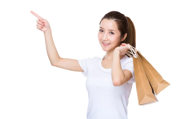 Donna con shopping bags — Foto Stock