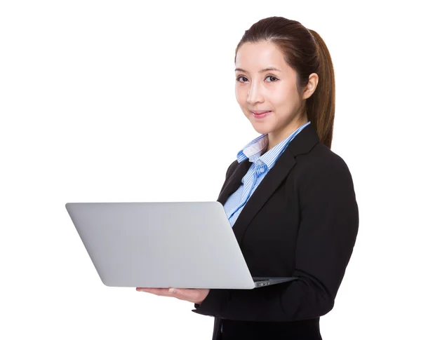 Businesswoman using laptop computer — Stock Photo, Image