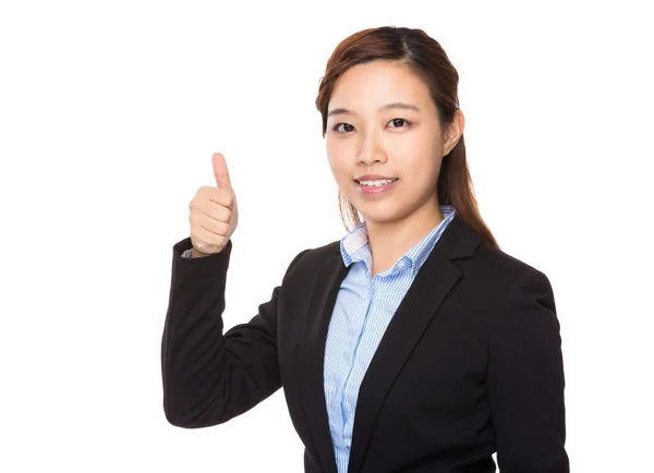 Businesswoman with thumb up — Stock Photo, Image