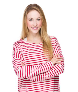 Kolları bağlı bir kadın.