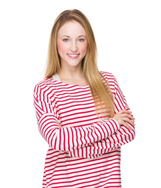 Kolları bağlı bir kadın.