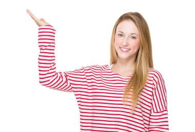 kadın el sunumu ile