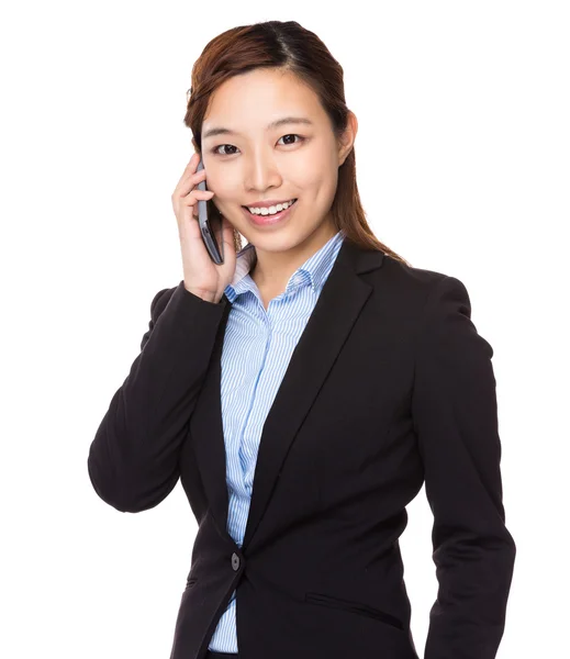 Businesswoman talking on cellphone — Stock Photo, Image