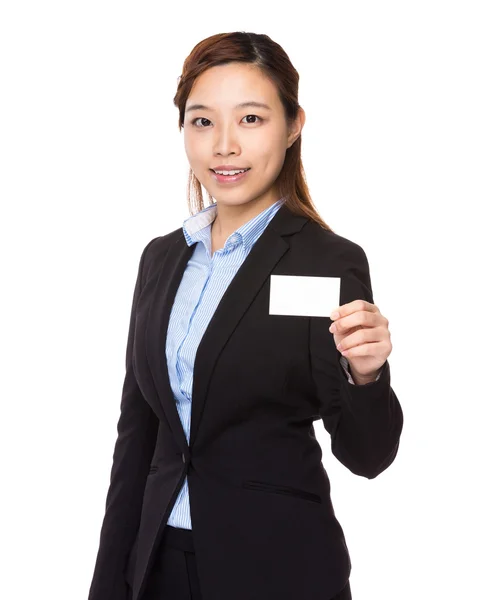 Businesswoman with namecard — Stock Photo, Image