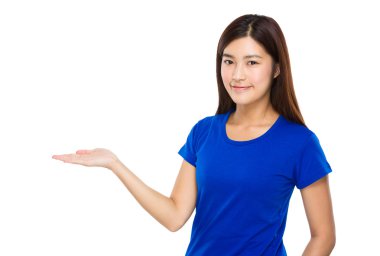 Açık el palm kadınla