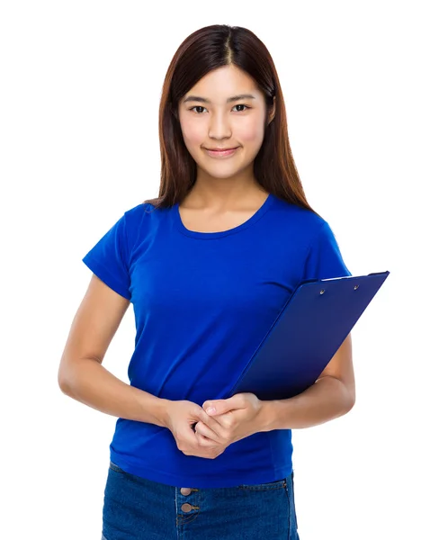 Woman with clipboard — Stock Photo, Image