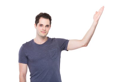 Açık el palm ile adam