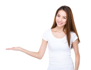 Açık el palm kadınla